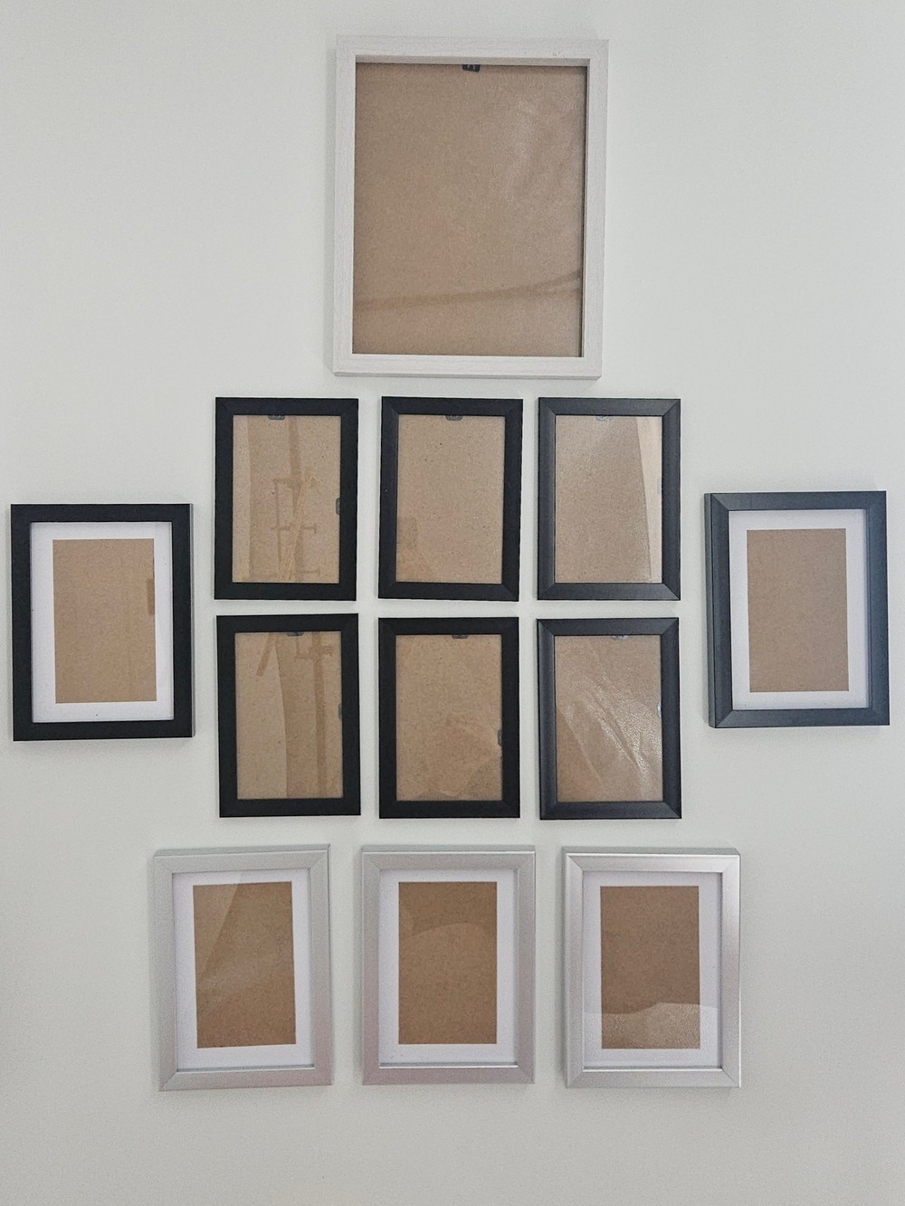 Photo Frame Lot 12 Pieces 4x6 & 8x10 Black Silver White Wall Gallery Frames